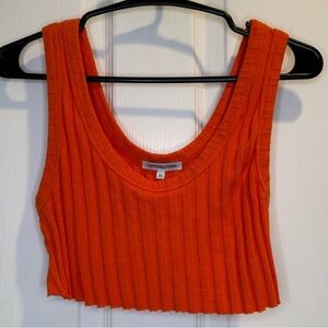 Cotton Citizen Orange Wide Ribbed Crop Top Size XS